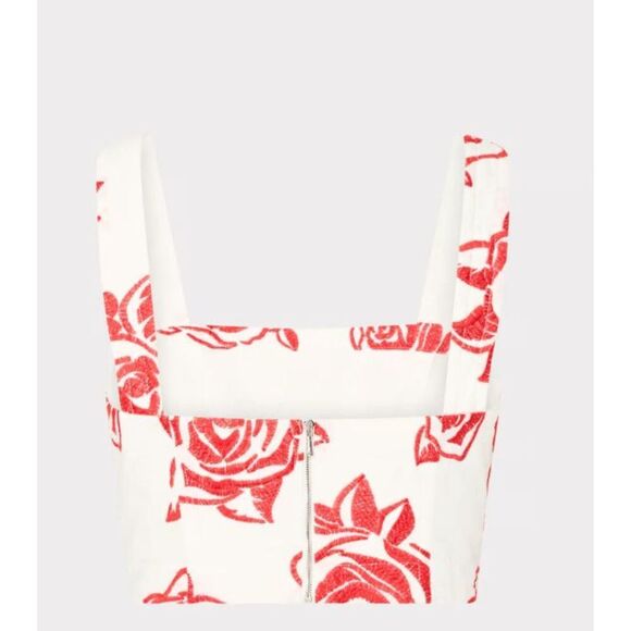 NWT Milly Rose Embroidery Crop Top- Size L - Picture 5 of 11